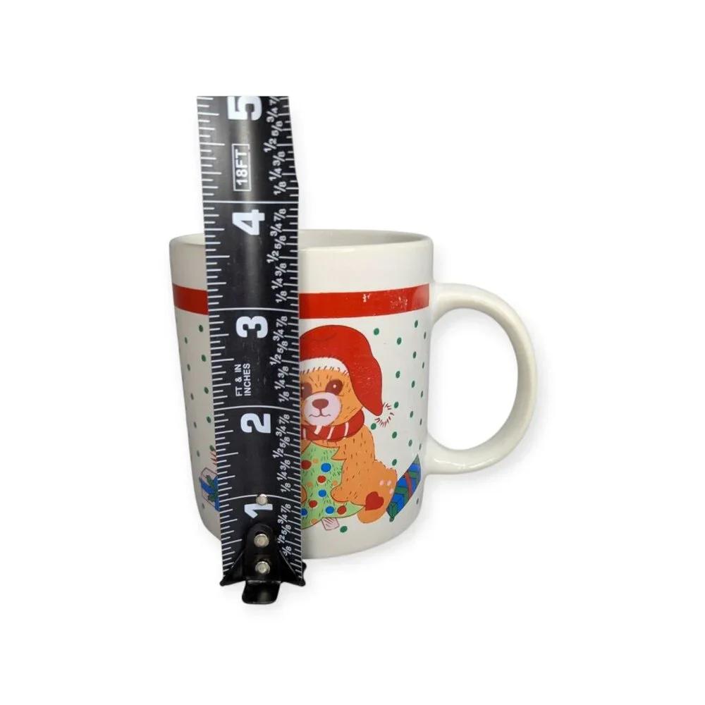 Holiday Coffee Mug Christmas Holiday Tree Teddy Bear Mug Cup 10 oz.